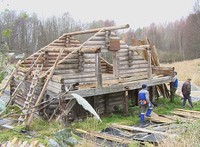 Погрузка  бревен