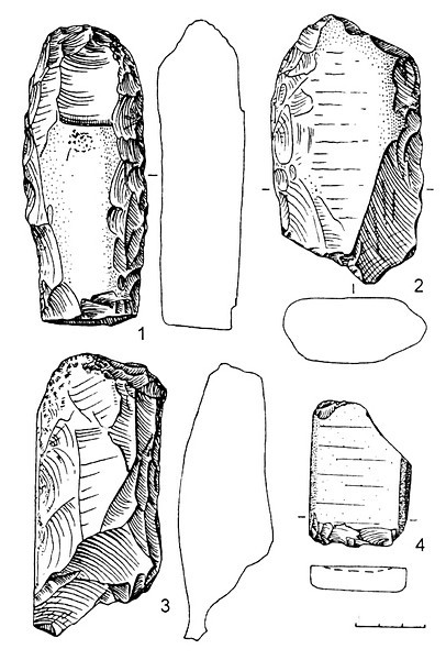 Рис.3. Сланцевый инвентарь поселения Вертилово 7