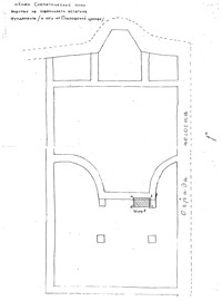 Рис.5. План остатков фундамента церкви на территории Кижского погоста (южнее Покровской церкви) (из отчета А.Спиридонова и В.Ушинскаса. 1980 г.)