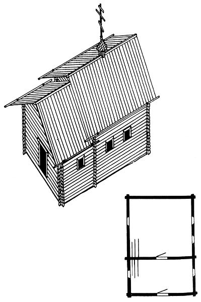 Рис.5. Часовня в д.Телятниково (по Л.Петтерссону), 3170/270