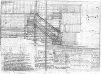 Рис. 7. Реконструкция лестничного пролёта северного крыльца (черновой вариант). Исполнитель В. А. Крохин, 2006 г.