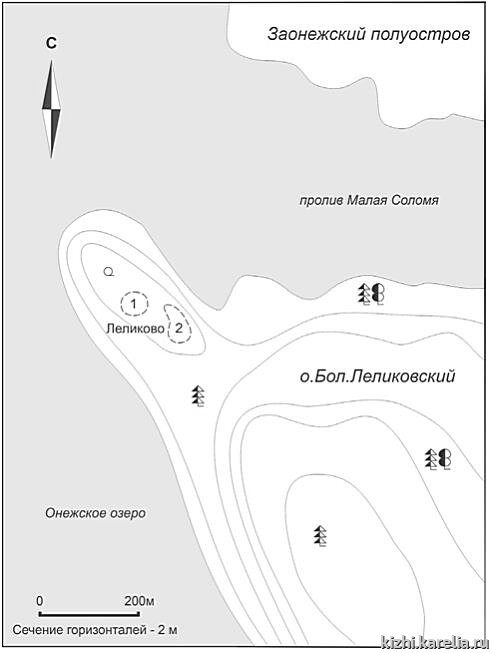 Рис.7. Расположение поселений Леликово 1, 2
