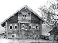 Дом Яковлева в дер.Клейщела до перевозки в музей «Кижи». 1950-е гг.