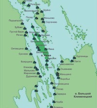 Карта деревень Кижского прихода