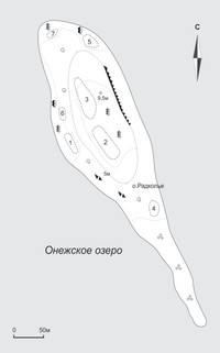 Рис. 3. Памятники археологии на острове Радколье