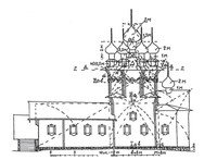 Рис. 6. Пропорциональный анализ Покровской церкви в Кижах. 1749 г.