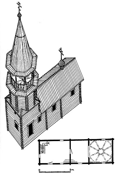 Рис.2. Часовня в д.Корба (по Л.Петтерссону), 3171/273