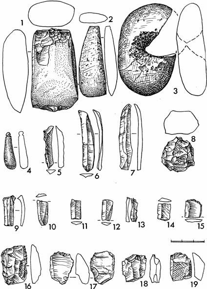 Рис.7. Поселение Вожмариха 5. Каменный инвентарь