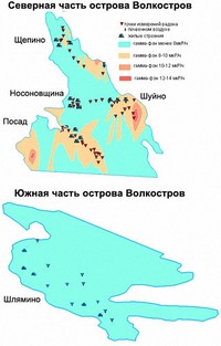 Точки измерения объемной активности (ОА) радона