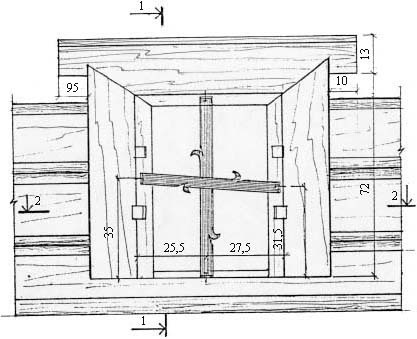 Илл. 8: Окно косящатое М 1:10