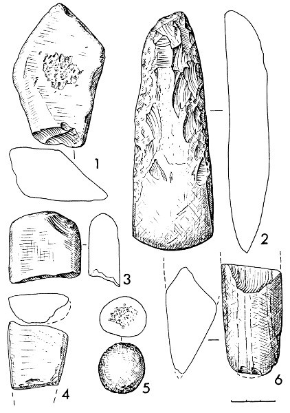 Рис.3. Каменный инвентарь послеления Вожмариха 11.