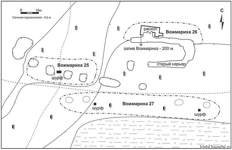 Рис.47. План поселения Вожмариха 25, 26, 27