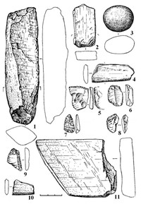 Рис.5. Поселение Воицкий Водопад II: изделия из камня