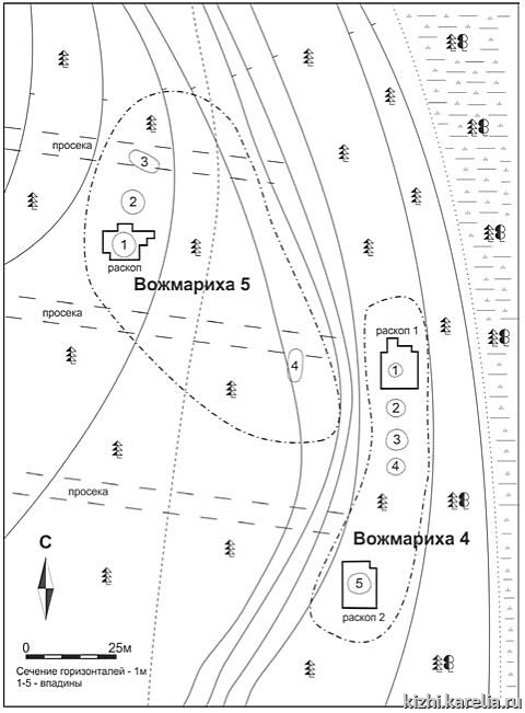 Рис.36. План поселений Вожмариха 4, 5