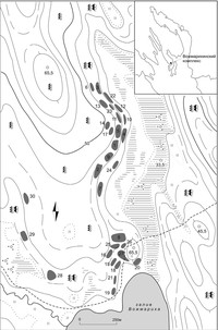 Рис.1. Вожмарихинский археологический комплекс (1–30 – поселения Вожмариха)