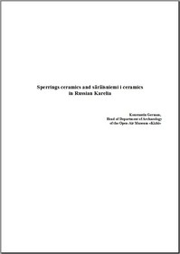 Sperrings ceramics and säräisniemi i ceramics in Russian Karelia