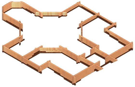 The plan of the Church of the Transfiguration on the Kizhi island.