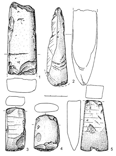 Рис.4. Сланцевый инвентарь поселения Вертилово 7