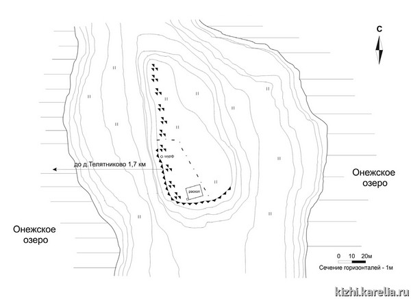 Рис.50. План селища Керкостров 1 / Fig.50. Kerkostrov 1 site. Plan