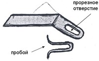 Накладка и пробой. Прорезное отверстие.